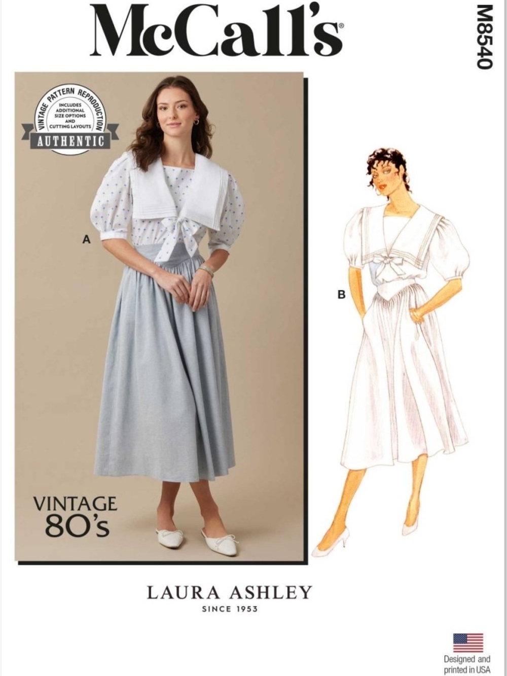 McCall's Pattern M8540 Laura Ashley *UNCUT*